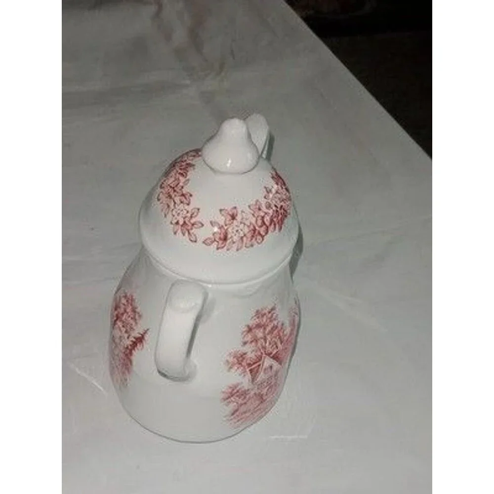 J & G Meakin Romantic England Sandford Transferware Ironstone Covered Sugar Bowl